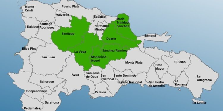 Seis provincias en alerta por lluvias