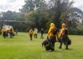 Bomberos forestales combaten incendio en Parque Nacional José del Carmen Ramírez