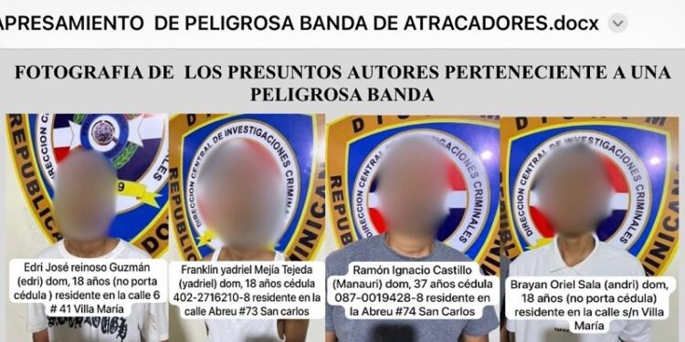 Policía desmantela banda de asaltantes