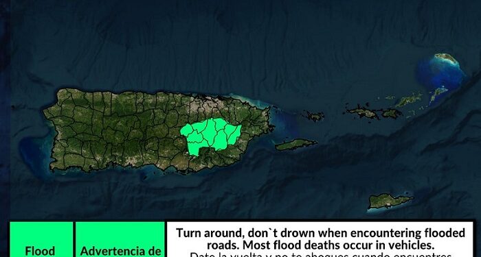 Avisos y advertencias de inundaciones para varios municipios de Puerto Rico