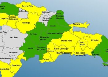 El Distrito Nacional y 24 provincias en alerta por lluvias