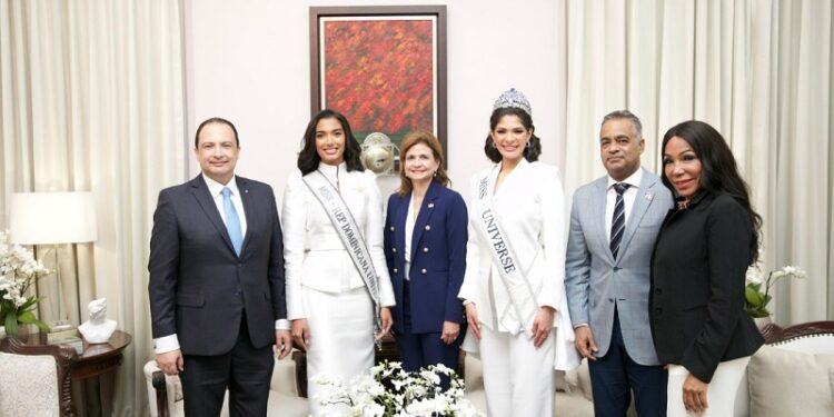 Vicepresidenta Peña recibe visita de Miss Universo 2023 y Miss República Dominicana 2024