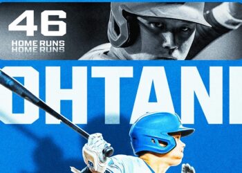 Ohtani da jonrón de 450 pies para alcanzar el 46-46