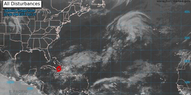 Fuertes lluvias procedentes de Oscar continúan sobre porciones del este de Cuba y sureste de Bahamas