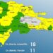 Aumentan a 17 provincias y al Distrito Nacional en alerta Amarilla, 11 están en Verde