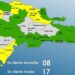 Mantiene el COE 8 provincias en alerta Amarilla y 16 y el Distrito Nacional en Verde