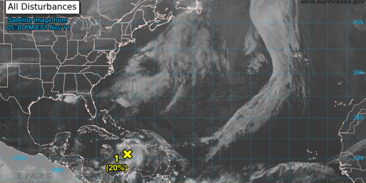 Una depresión tropical podría formarse el fin de semana en el Mar Caribe central