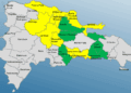 En alerta Amarilla nueve provincias y el Distrito Nacional, 5 en Verde