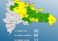 Dos municipios en alerta Roja, 10 provincias en Amarilla y 11 en Verde