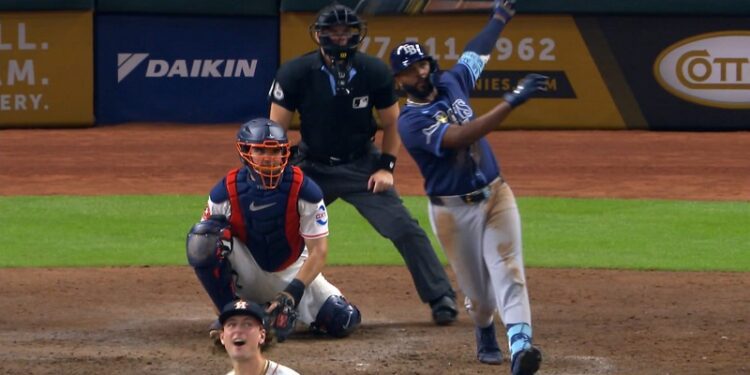 Caminero dio jonrón, doble y empujó seis en paliza de Rays sobre Astros