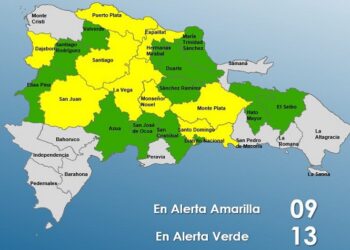 El COE mantiene 9 provincias en alerta Amarilla y aumentó a 12 y al Distrito Nacional en Verde