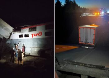 MINUTO A MINUTO: Derrumbe de un puente sobre un tren de pasajeros en Rusia