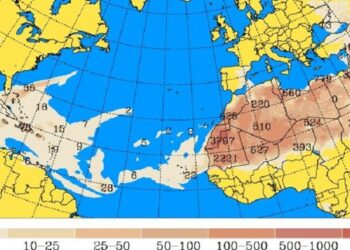 Sistema anticiclónico y partículas del polvo sahariano limitan precipitaciones