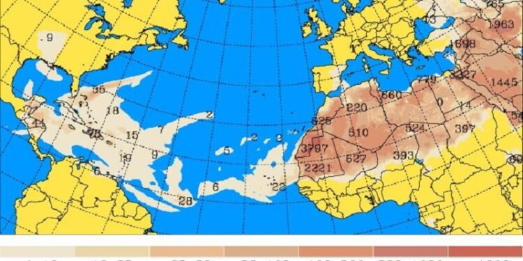 Sistema anticiclónico y partículas del polvo sahariano limitan precipitaciones