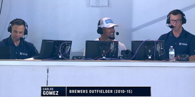 Carlos Gómez practicó el bateo con los Cerveceros en Miami