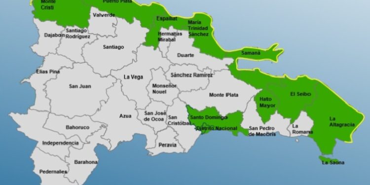 El COE extiende a diez las provincias en alerta verde por los efectos indirectos del huracán Erin