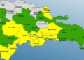 El Distrito Nacional y 24 provincias continúan en alerta por lluvias