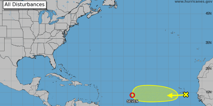 Centro Huracanes emite advertencias por la depresión tropical número siete