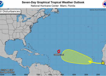 Tormenta Gabrielle con poca posibilidad de formación en siete días
