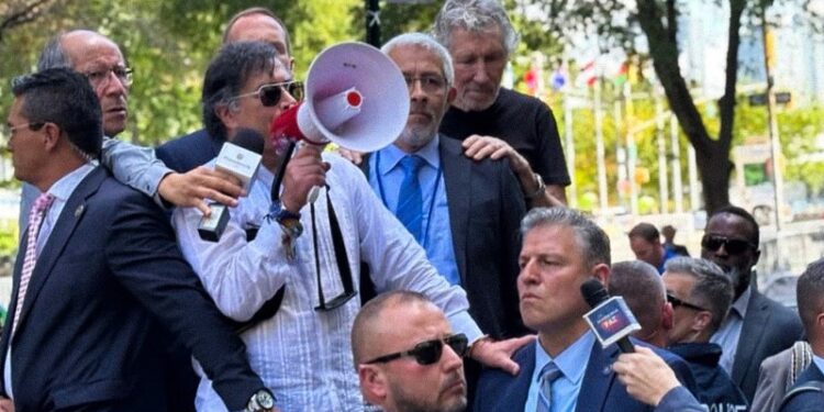 Petro participa en las marchas de Nueva York en contra de Netanyahu