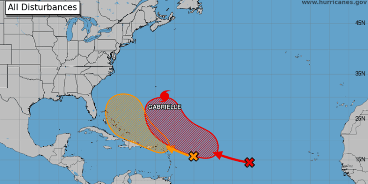 Advertencias sobre el huracán Gabrielle