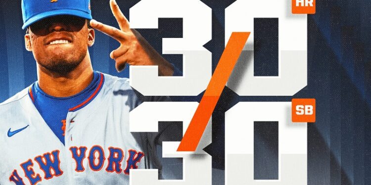 Soto se une al exclusivo club 30-30 tras estafarse la tercera base