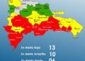 COE coloca 12 provincias y al Distrito Nacional en alerta Roja, 10 en Amarilla y aumenta 6 en Verde
