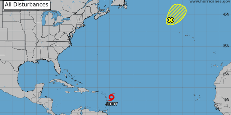 Tormenta Jerry estará cerca de las islas de Sotavento del norte este jueves