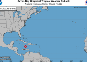 Melissa se mueve lentamente hacia el norte de Jamaica y la península suroeste de Haití