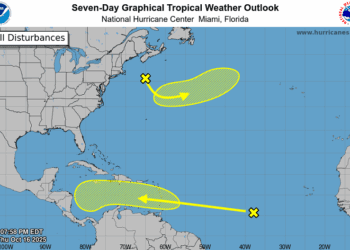Onda tropical produce aguaceros y tormentas eléctricas al este de las Islas de Barlovento