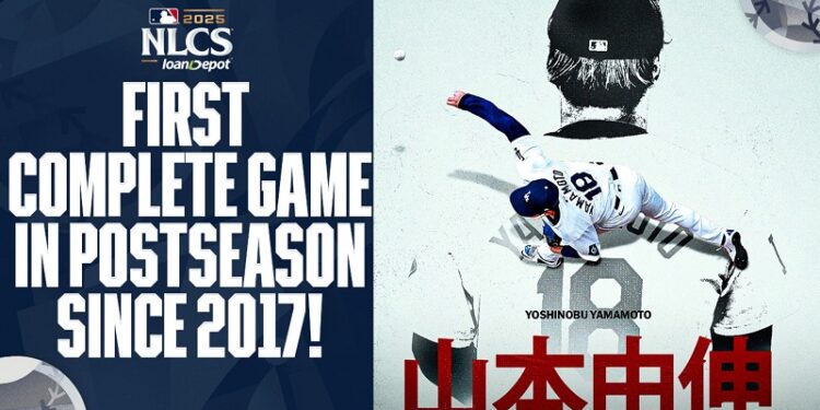 ¡Magistral! Yamamoto lanza el primer juego completo en postemporada en ocho años