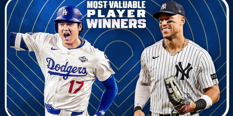 Judge ganó el tercer JMV de su carrera y Ohtani (unánime) se llevó su cuarto