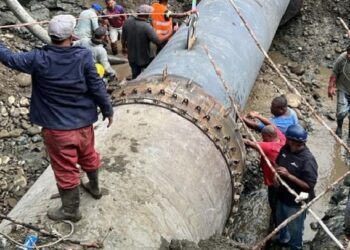 Coraasan e INAPA avanzan en solución definitiva de avería del tubo que abastece de agua a Santiago y Moca
