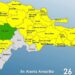 Mantienen 25 provincias y el Distrito Nacional en alerta Amarilla, dos en Verde