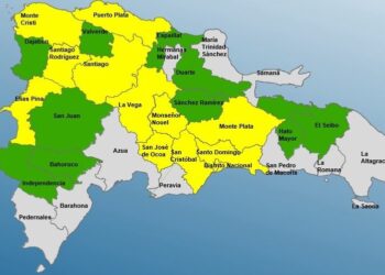 El COE amplia a 11 provincias y el Distrito Nacional la alerta Amarilla y 10 están en Verde