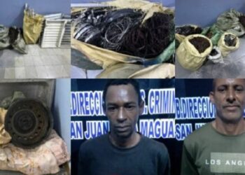 Policía y Ministerio Público allanan metalera y detienen dos hombres