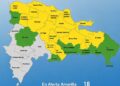 18 provincias en alerta Amarilla y 7 en Verde y el Distrito Nacional