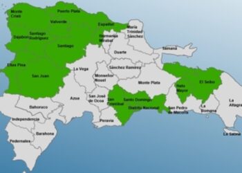 El COE aumenta a 13 provincias y el Distrito Nacional en alerta Verde