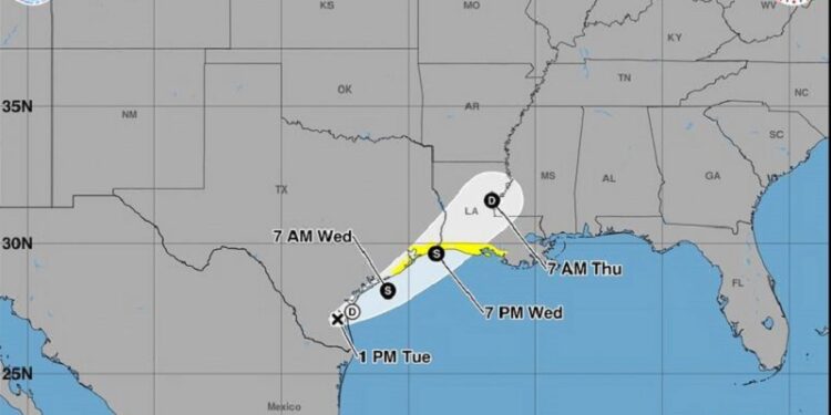 Aviso de inundaciones para Texas y Luisiana por tormenta tropical