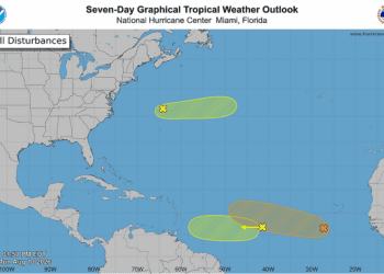 Baja presión produce lluvias y tormentas eléctricas al suroeste de las Islas de Cabo Verde