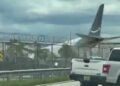 VIDEO: Avión de carga se accidenta en el aeropuerto de Miami con llamas visibles en el aire