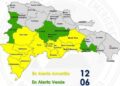 El COE amplía a 11 provincias y el Distrito Nacional en alerta Amarilla, seis en Verde