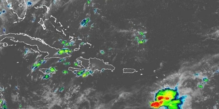 Chubascos matutinos en el litoral caribeño este martes y aguaceros locales en la tarde hacia el Cibao