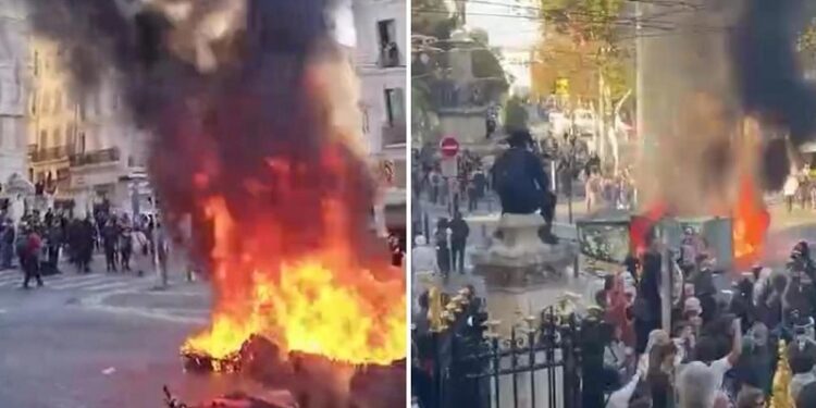 Gases lacrimógenos, incendios y violentos choques en masivas protestas en Francia (VIDEOS)